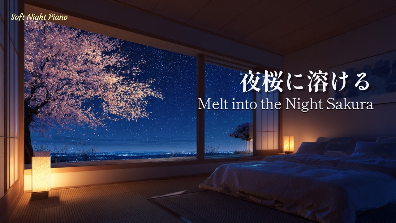 Deep Sleep Piano| 夜桜に溶ける | Melt into the Night Sakura | 即寝 | リラックス | 入眠 | 休息 | 睡眠 | ヒーリング