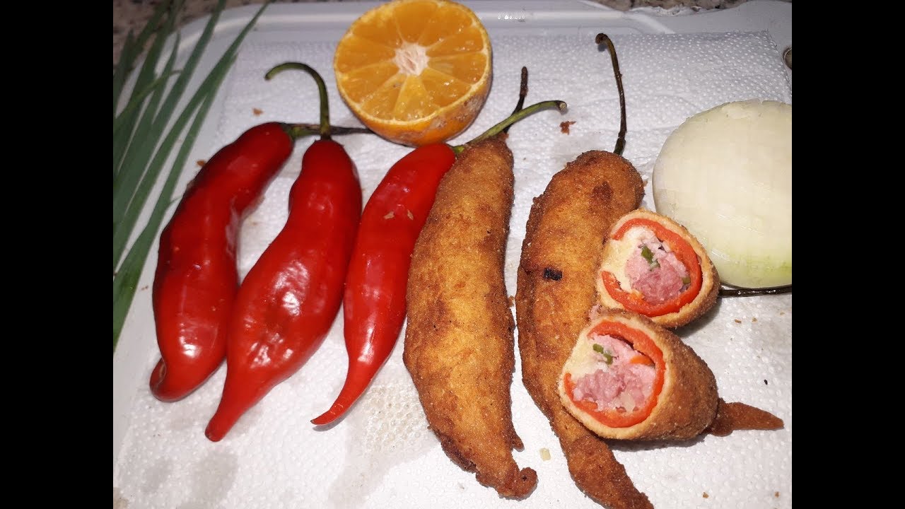 Pimenta Recheada Empanada e Frita