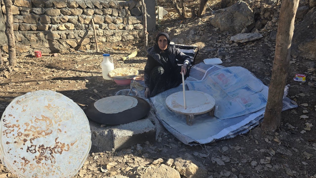 Traditional Lavash Bread on Open Fire 🔥 | When Grandma Still Cooks Life Slowly