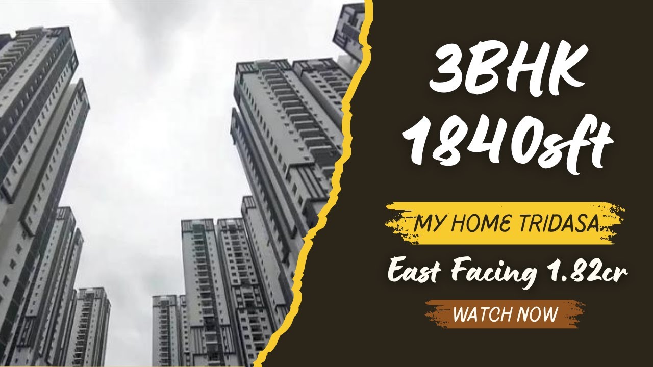 EAST FACING 3BHK FOR SALE IN MY HOME TRIDASA 1840sft Tellapur. 9121129480