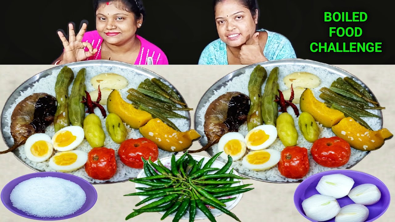 HEALTHY VEGETABLE EATING CHALLENGE / BOIL EGG POTATO RICE TOMATO EATING / food family & more