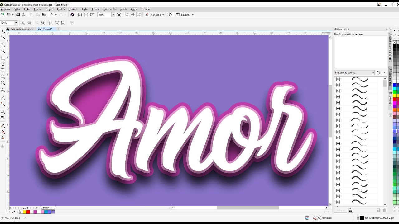 #CORELDRAW Efeito em Contorno em  Texto Corel Draw Tutorial