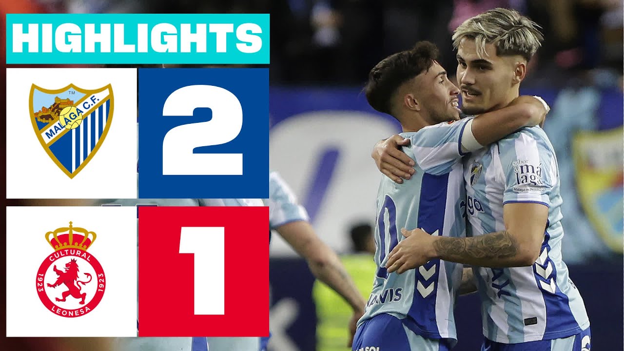 MÁLAGA CF 2 - 1 CULTURAL Y DEPORTIVA LEONESA | RESUMEN LALIGA HYPERMOTION