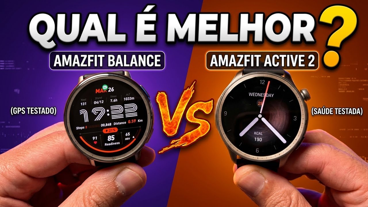 Amazfit Active 2 ou Amazfit Balance - Análise e Comparativo - Teste de Gps e Saúde (Qual é Melhor?)