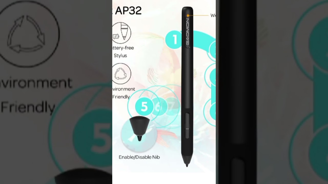 GAOMON S620 Drawing Tablet 6.5 x 4 Inch Graphics Tablet with 8192 Passive Pen 4