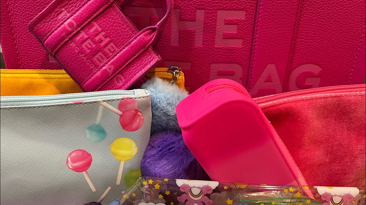 WIMB | Marc Jacobs HOT PINK large, leather tote.