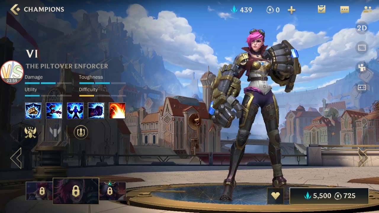 VI Skins, Skills, Items and Gameplay in LOL WILD RIFT