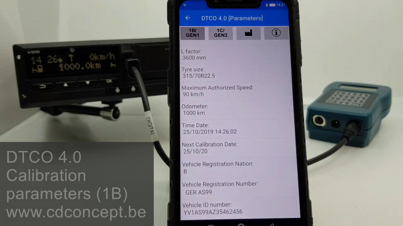 Tachograph programmer CD400 and CD400 App - Setting calibration parameters on the DTCO 4.0