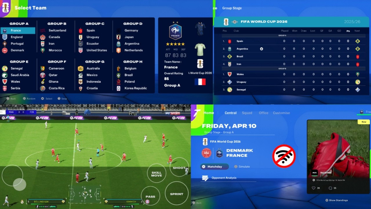 FIFA 16 MOBILE MOD EA FC 26 ANDROID OFFLINE CAREER MODE NEW FACES FORMS TRANSFERS 26/27 PS5 GRAPHICS