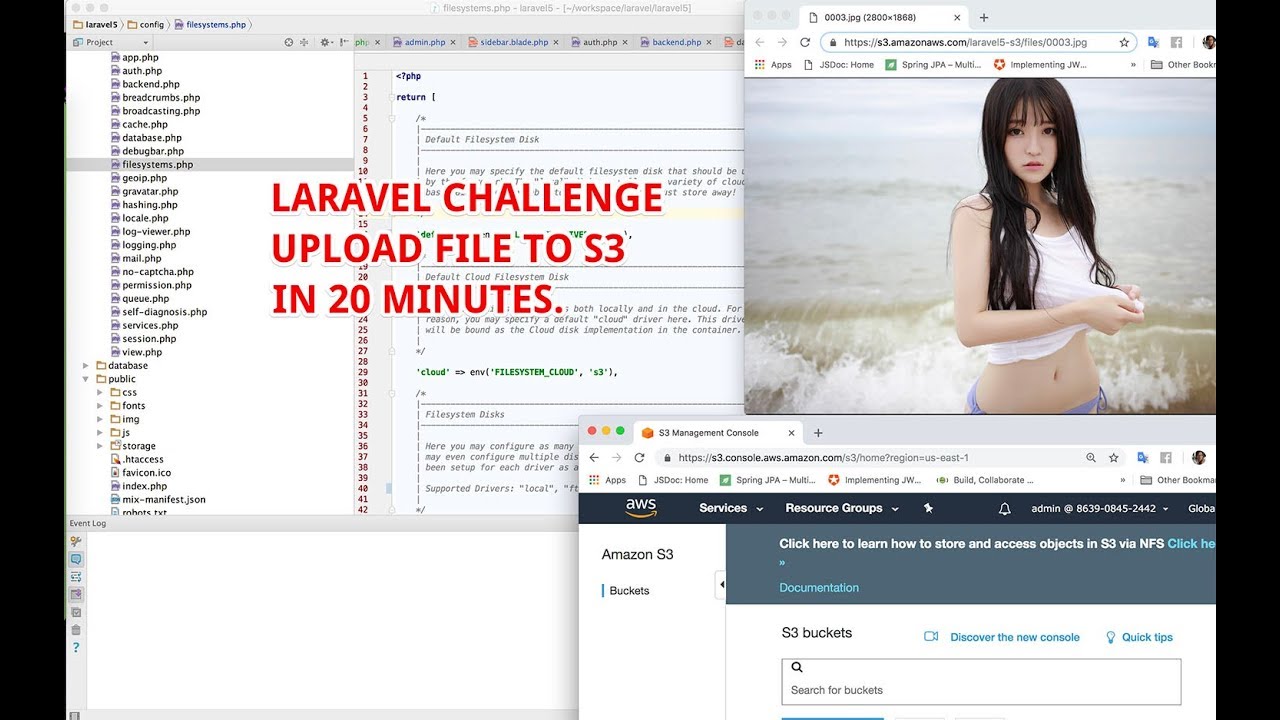 Laravel: Upload file to AWS S3 in 20 minutes challenge