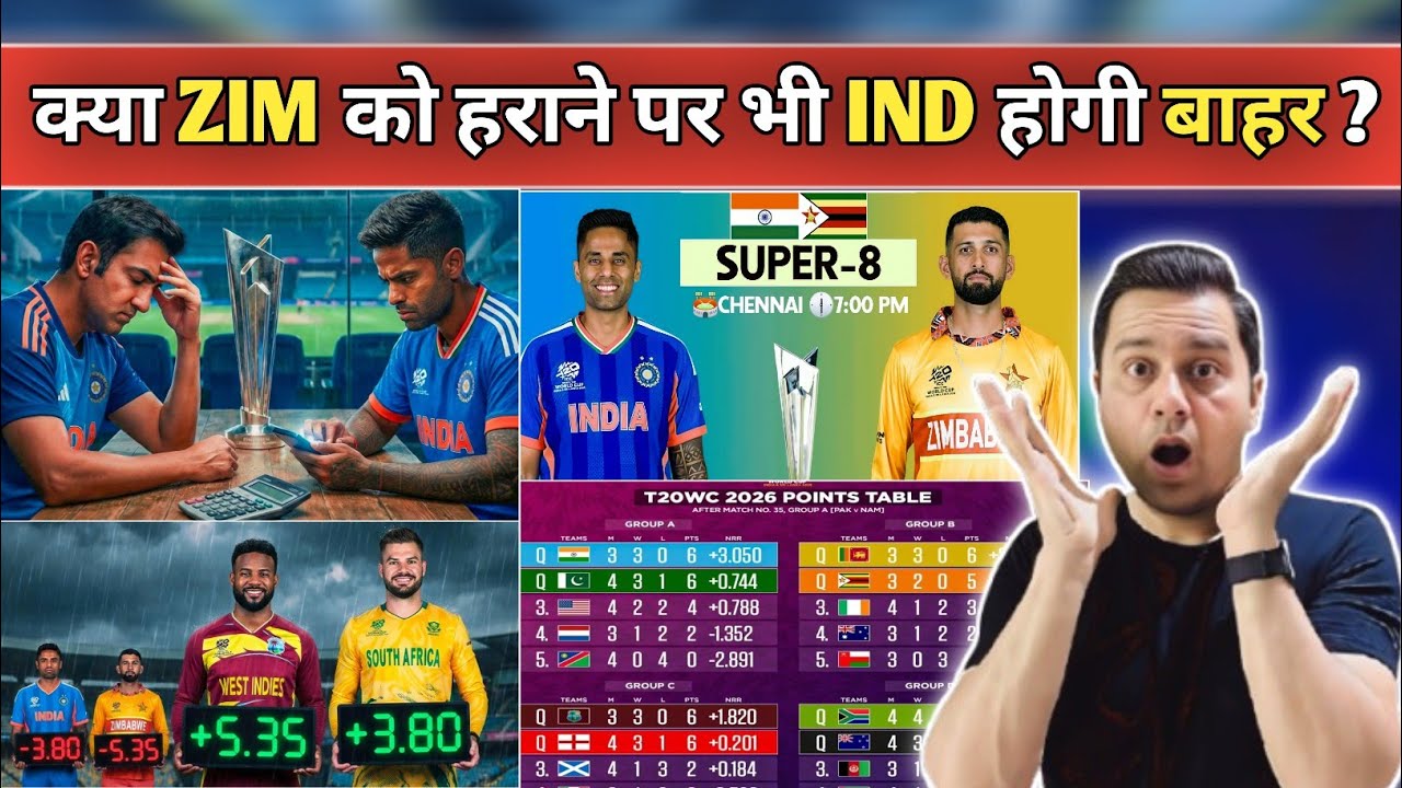 IND vs ZIM Super 8 Qualification 😱 Zimbabwe को हराने पर भी India OUT? Semifinal Scenario