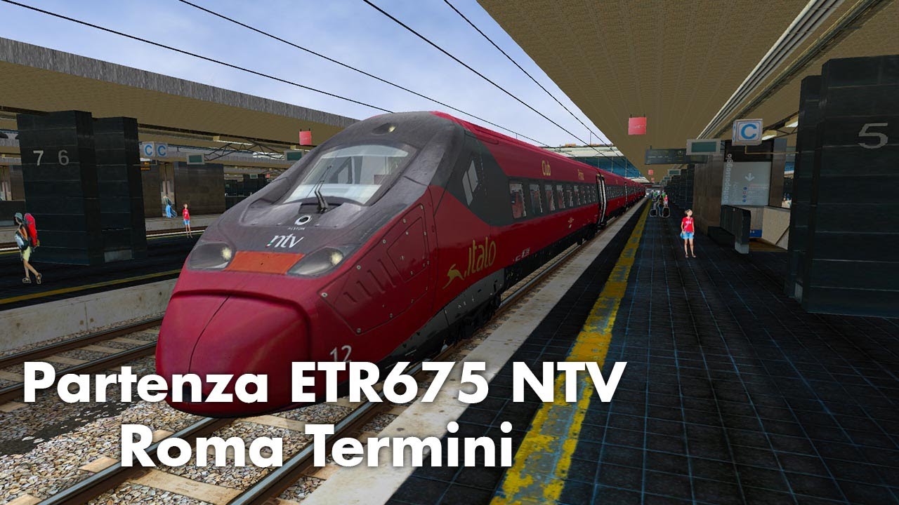Open Rails Partenza ETR675 Italo Evo Roma T.ni Annunci Stazione/Bordo #treno #msts #trainsimulator