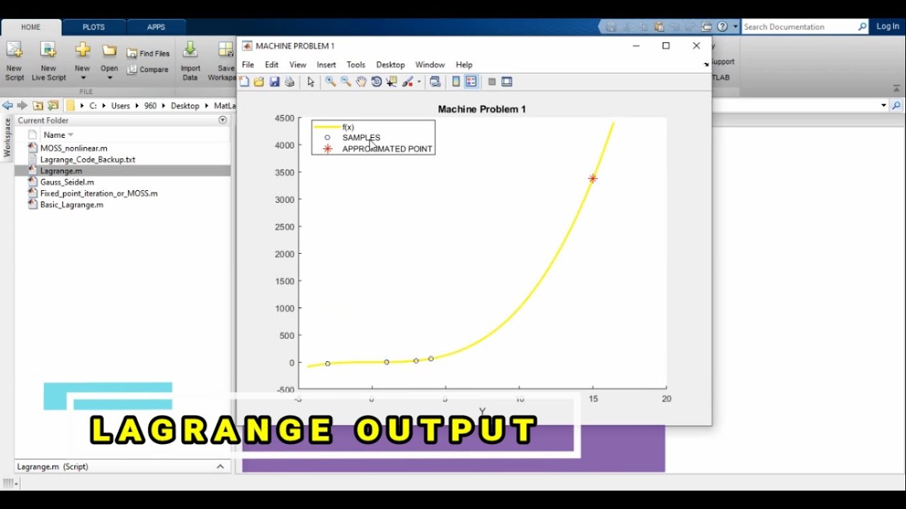 Lagrange Interpolation - Simple MATLAB Code Written by Hand! In-depth Explanation
