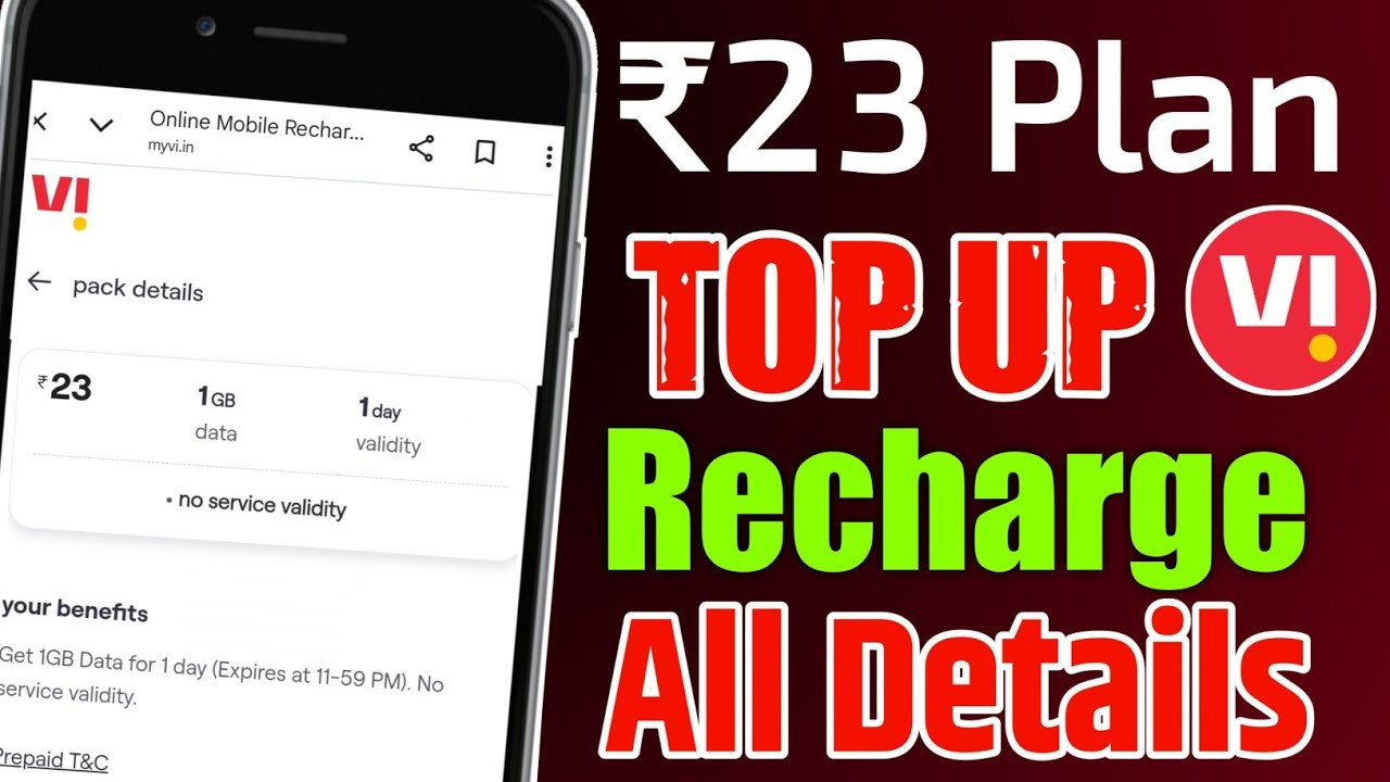 Vi ₹23 Data Pack All Details 🔥 Vodafone Idea Data Top Up ₹23 Validity