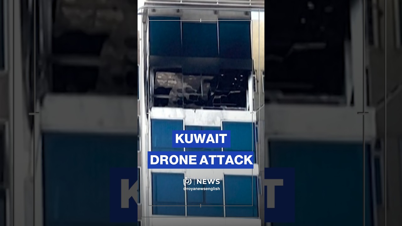Damage at Kuwait residential building after Iranian drone attack