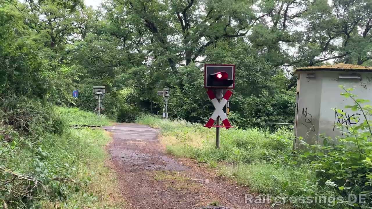 [4K] Rail crossing Hungen [DE] ⨉ Bahnübergang ⨉ Spoorwegovergang | Rail crossings DE