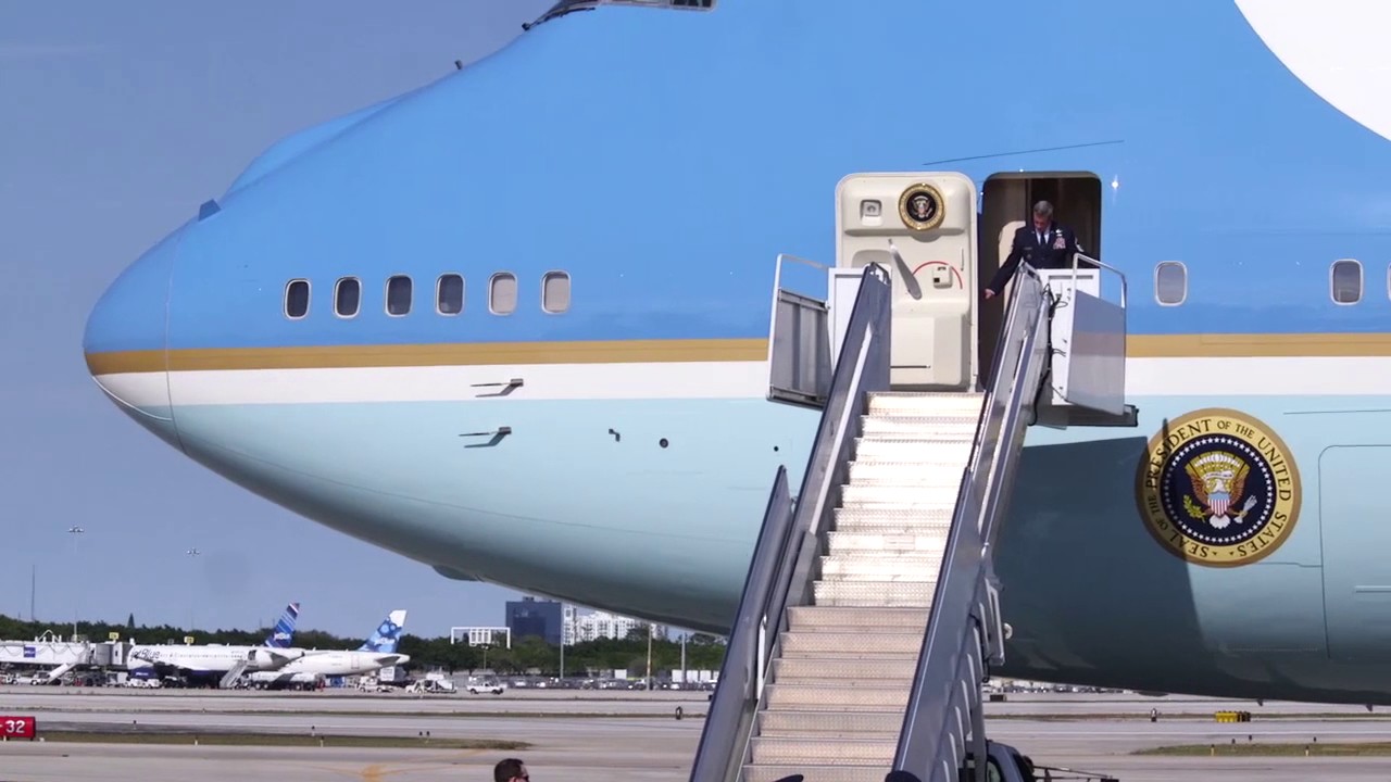 VIDEO: President Trump arrives on Air Force One in Florida