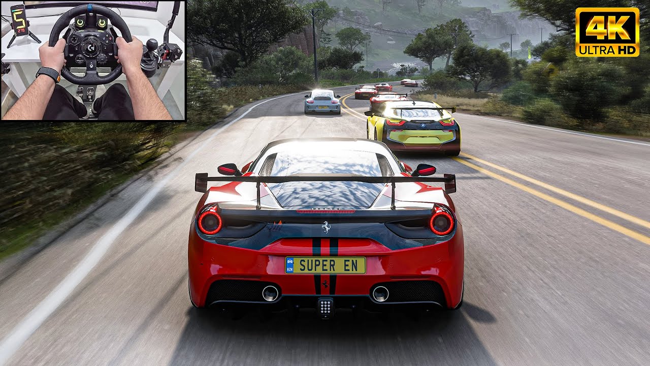 Ferrari 488 GTB VS Supercars - Forza Horizon 5 | Logitech G923 Steering Wheel