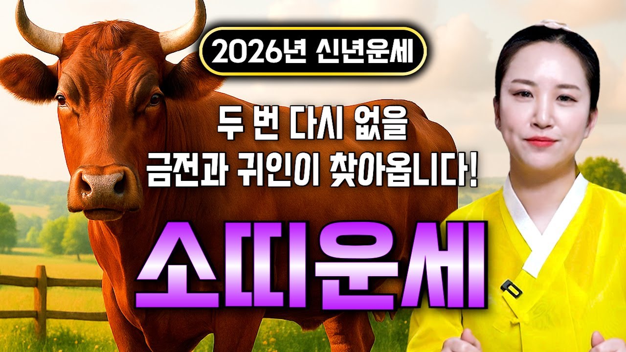 ⭐2026년 병오년 소띠운세⭐엄청난 대운과 함께 귀인이 찾아온다!! 말년에 금전,재물,문서,귀인까지 다 들어와 초대박나는 61년생 73년생 85년생 97년생 소띠 운세!