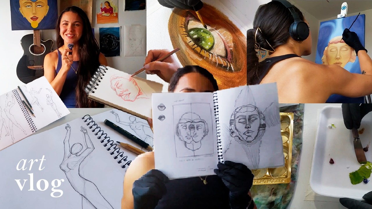 uma semana estudando pintura e desenho | art vlog