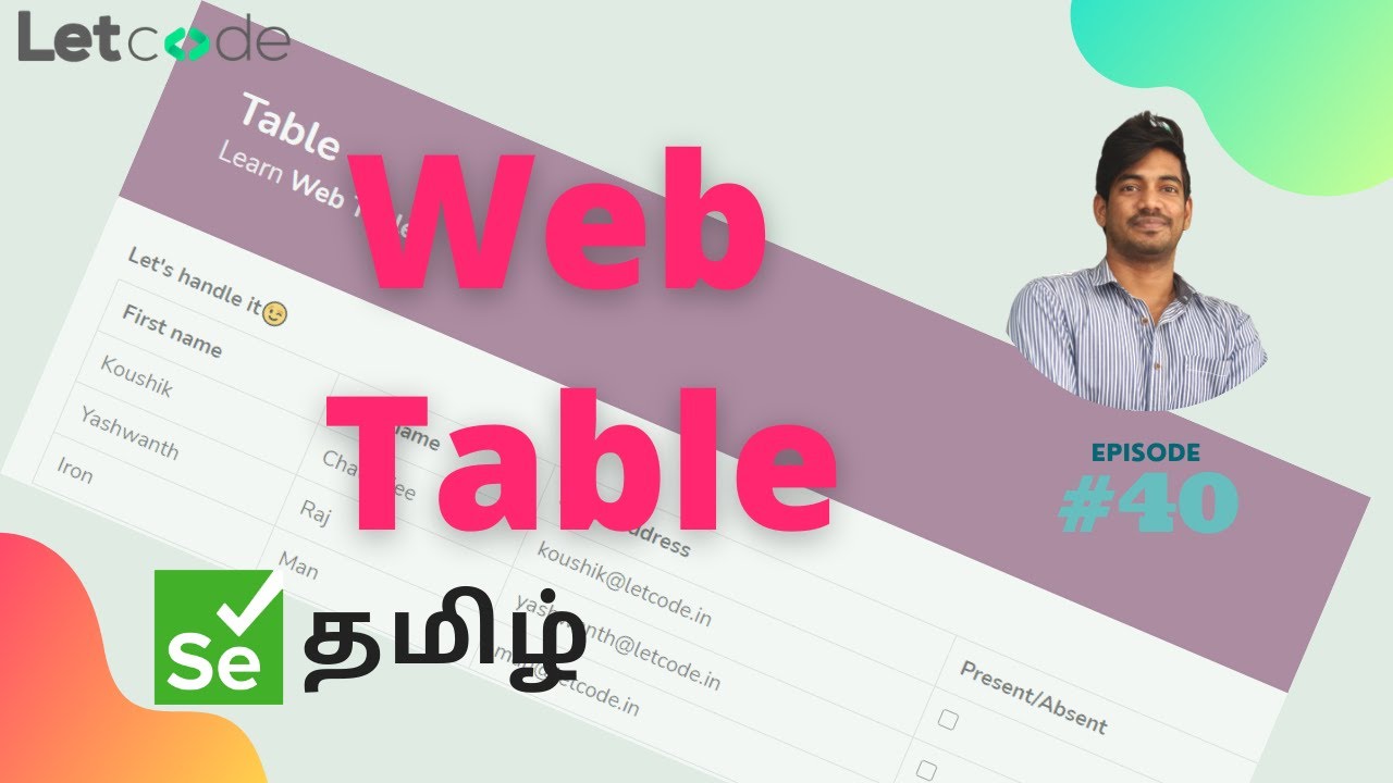 Web Table | Selenium தமிழ் | Selenium Tamil Tutorial