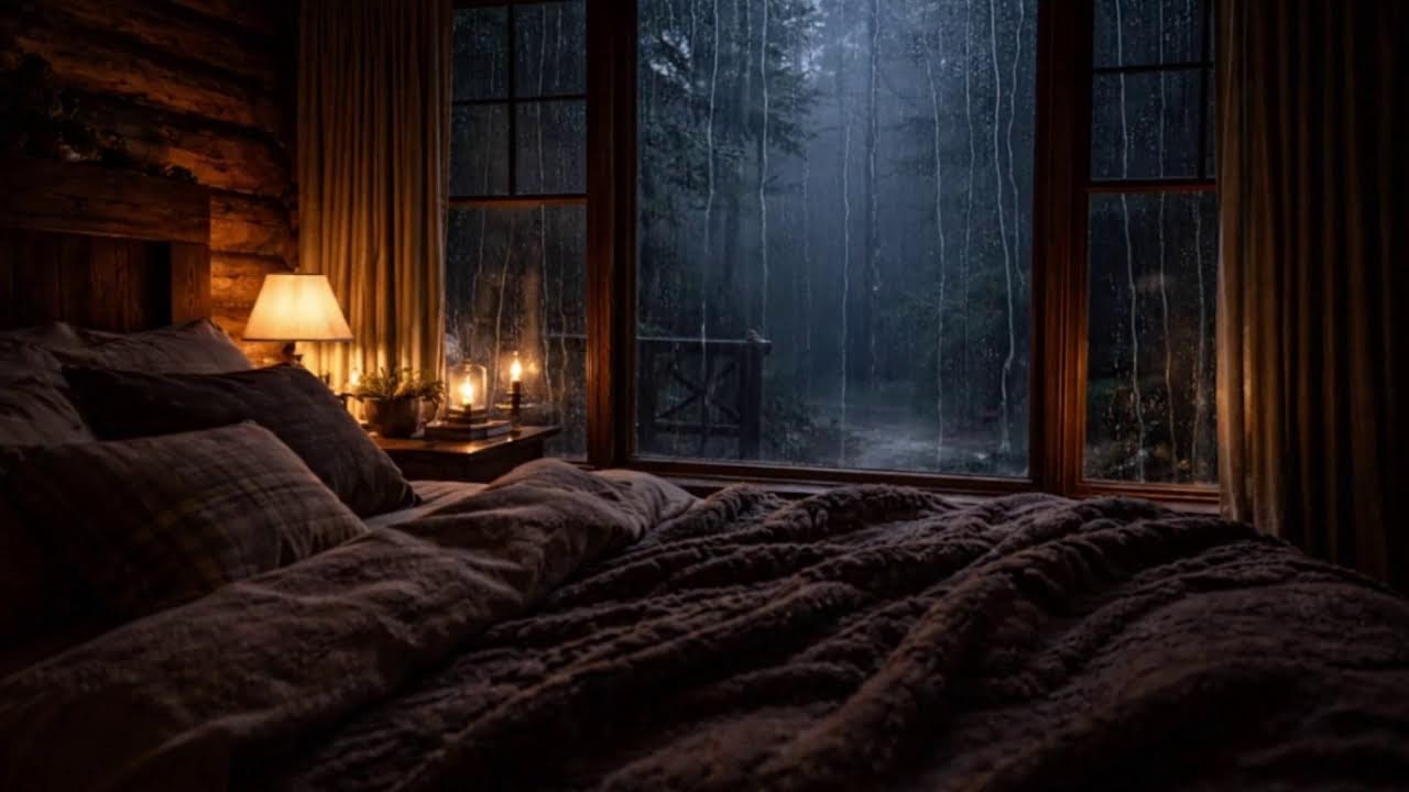 Cozy Cabin in Heavy Rain 🌧️ | Relaxing ASMR for Deep Sleep & Stress Relief