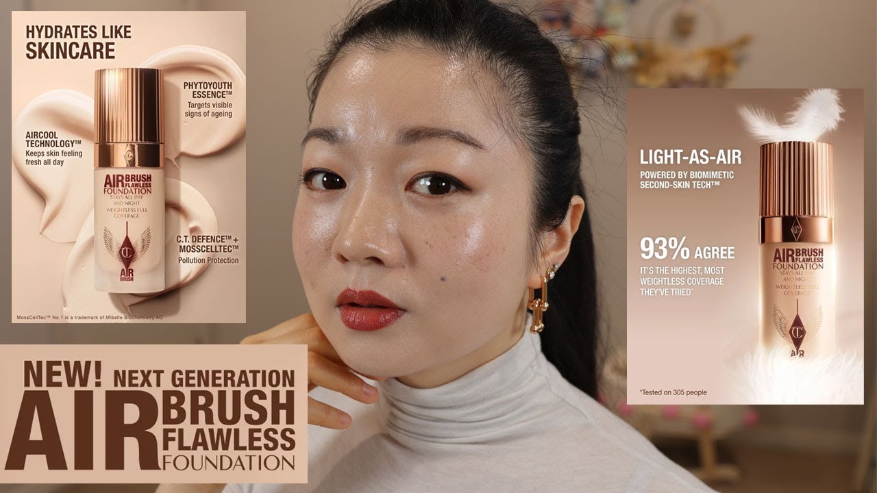 NEW Charlotte Tilbury Airbrush Flawless Foundation try on | QuingStar