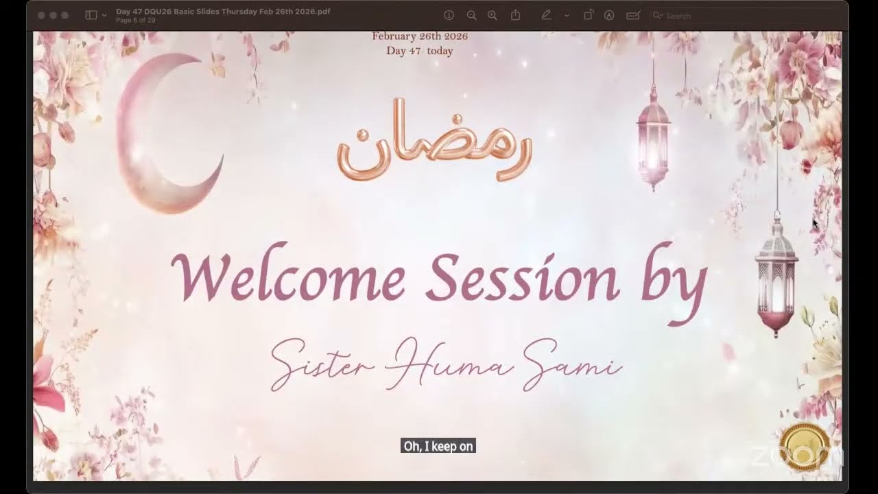 Day 47 Feb 26th Tahfidth & Juz 24 First Half al Quranu Rabi'u Qalbi By Dr. Farhat Hashmi