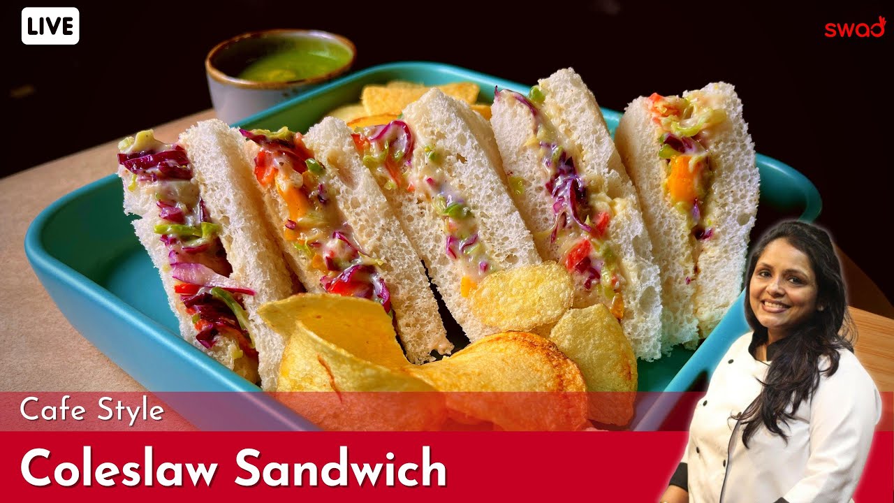How To Make Coleslaw Sandwich At Home | Cafe Style Mayonnaise Sandwich | Healthy Sandwich