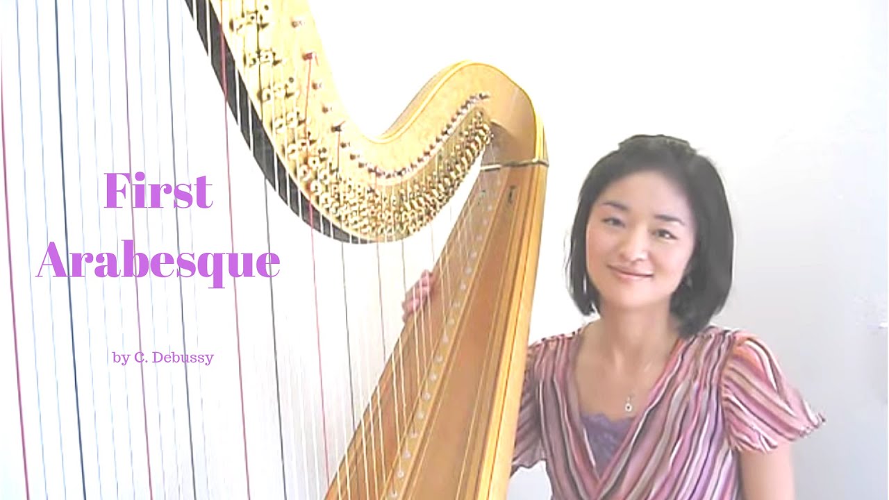 Harpist Tomoko Sato plays First Arabesque by Debussy アラベスク第１番 #classicalmusic