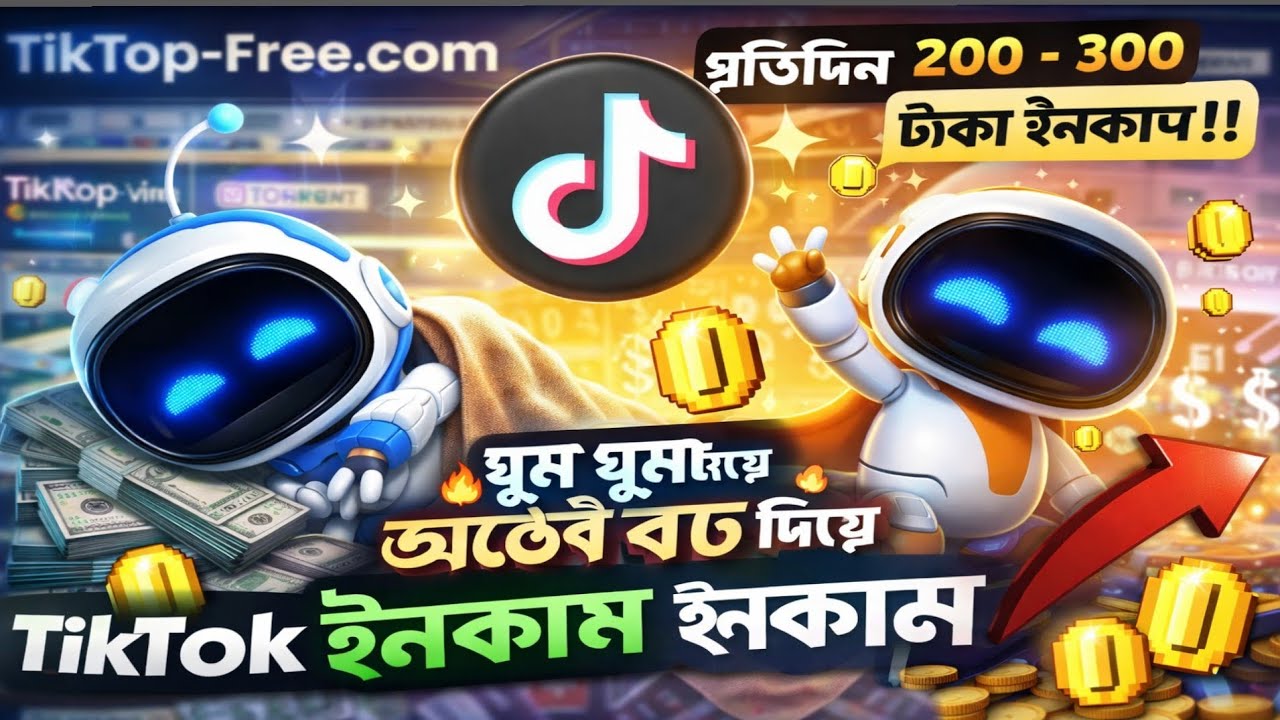 নতুন ট্রিক! ঘুমিয়ে ঘুমিয়ে TikTok ইনকাম! 🤖 অটো বট দিয়ে প্রতিদিন ২০০-৩০০ টাকা আয়! Unlimited Follow😱