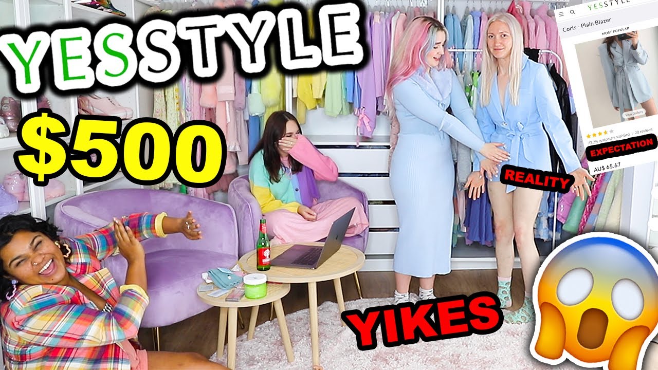 $500 YESSTYLE CLOTHING TRY ON HAUL!! FRIENDS REACT TO CHEAP KOREAN FASHION HAUL 2021 *chaos*
