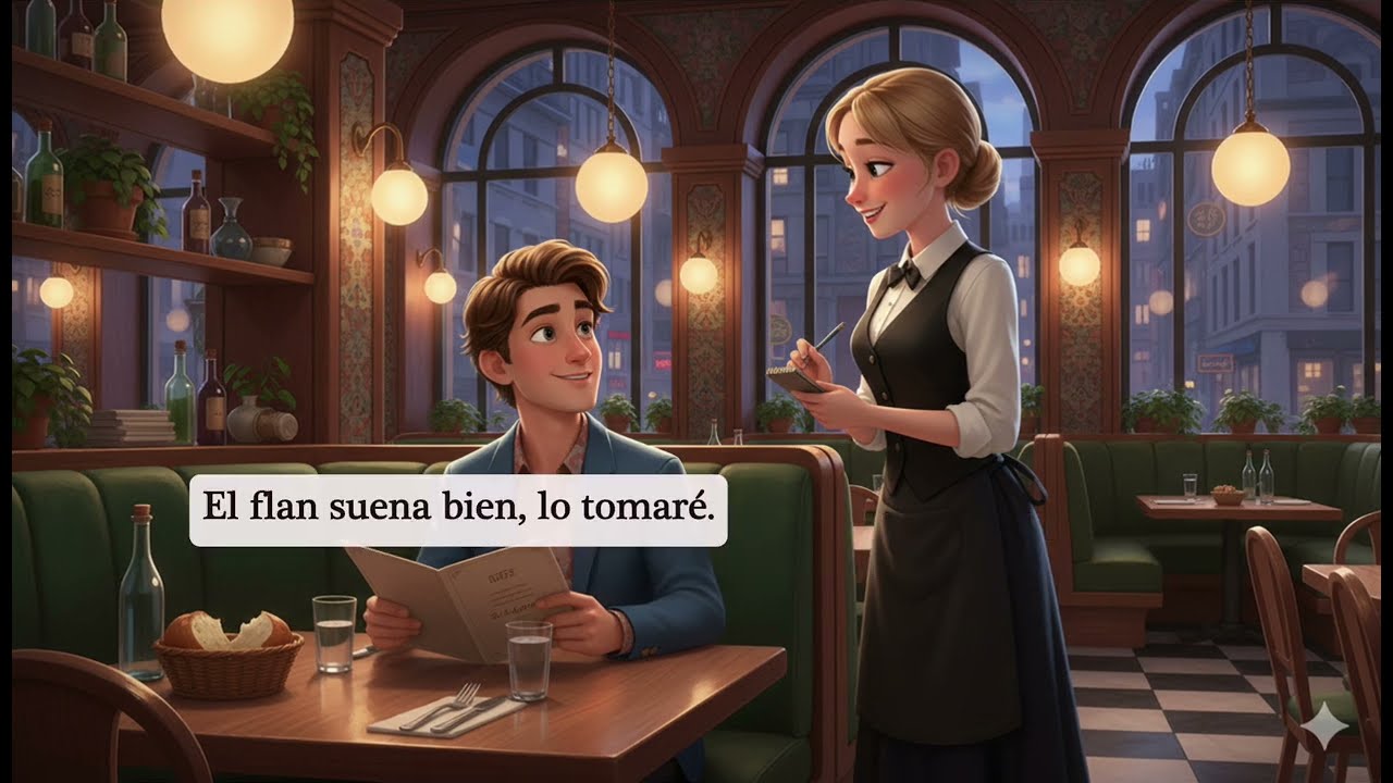 En un restaurante - Español básico A1 - A2 con subtitulos