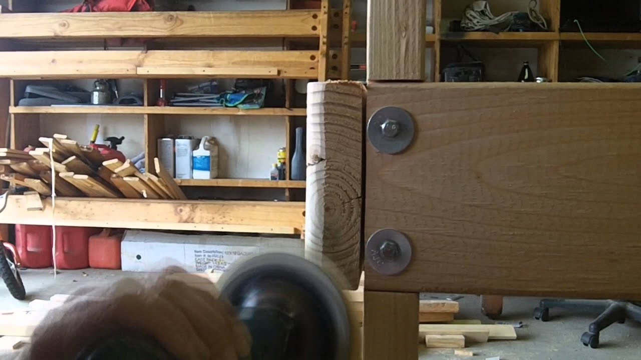 Construction of a triple bunk bed.