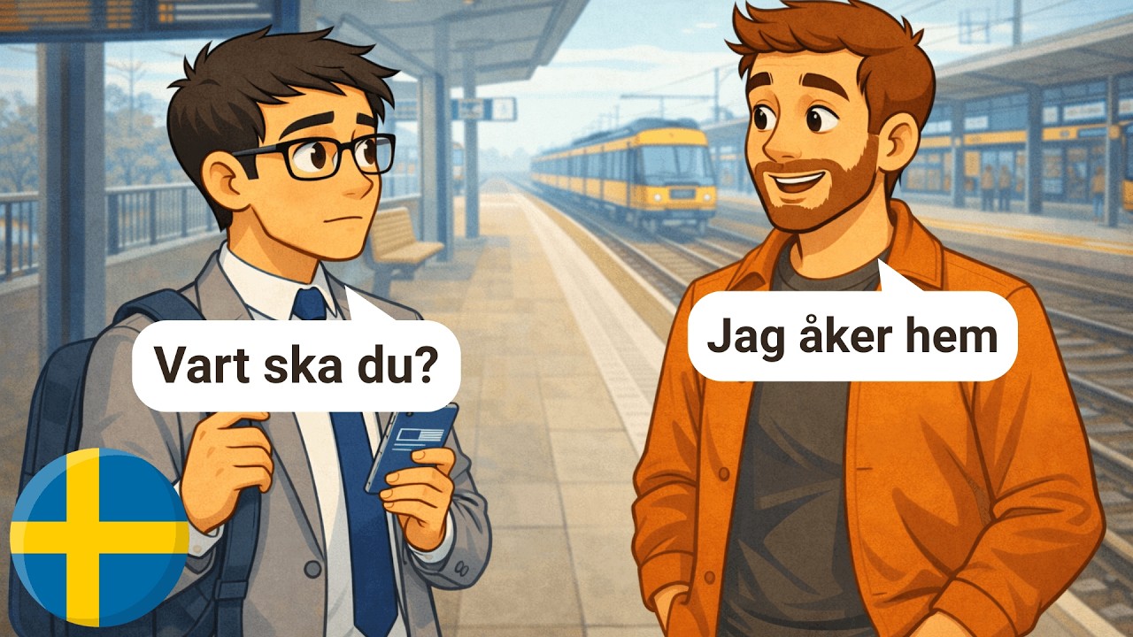 25 Minutes of Daily Swedish Dialogues Practice (With Subtitles) | A1-A2 | Business Trip Dialogues