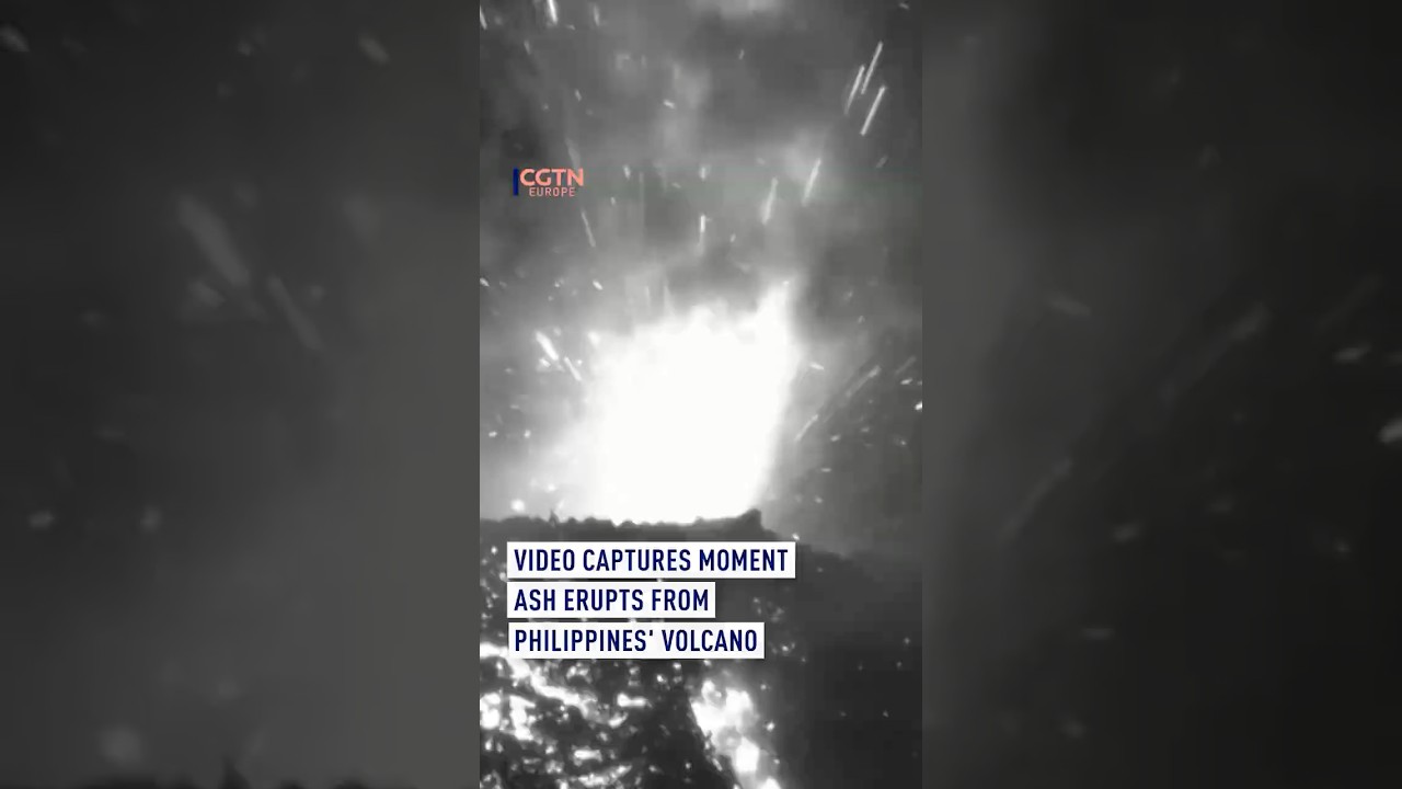 Video captures moment ash erupts from Philippines' volcano