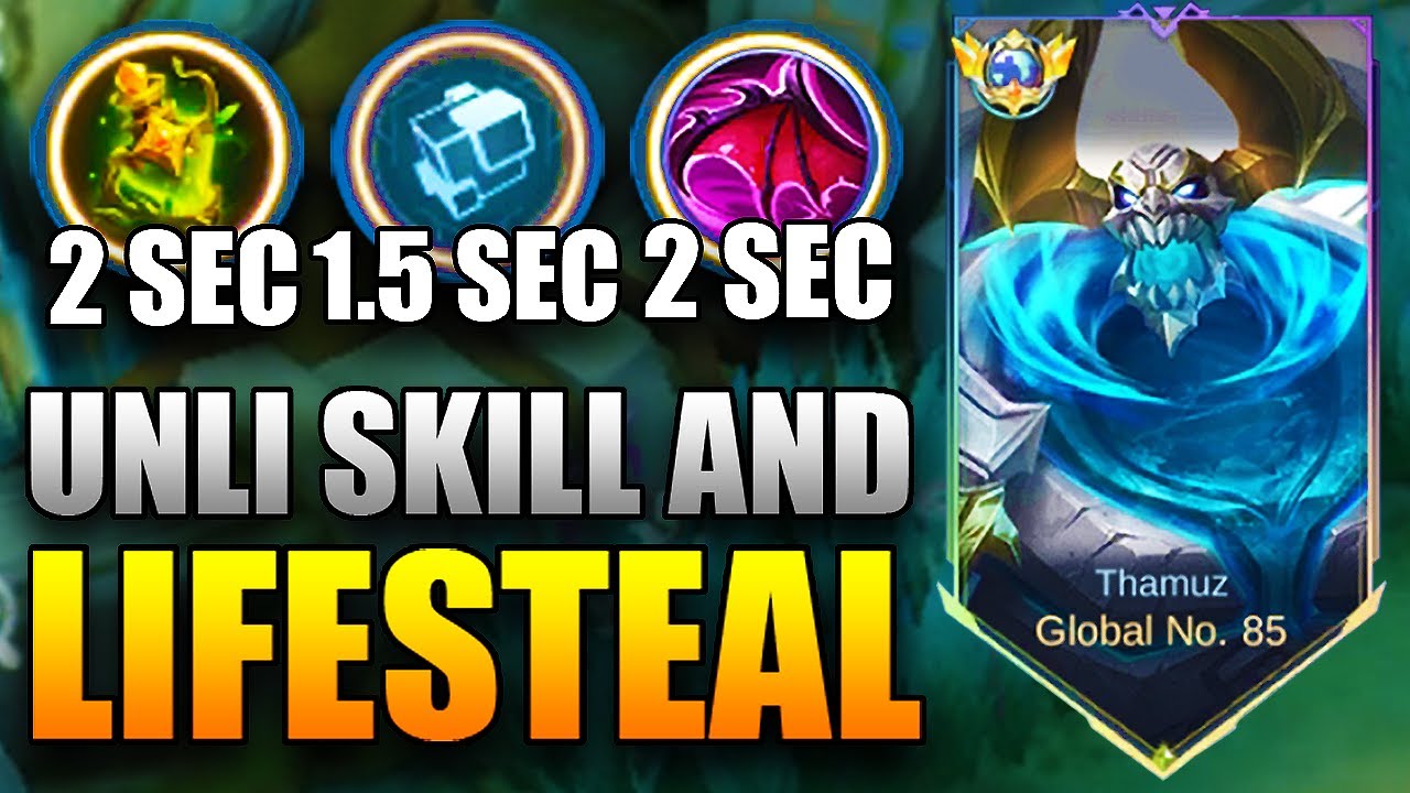NEW THAMUZ SKILL NO COOLDOWN TRICK!! BEST EMBLEM AND BUILD FOR THAMUZ
