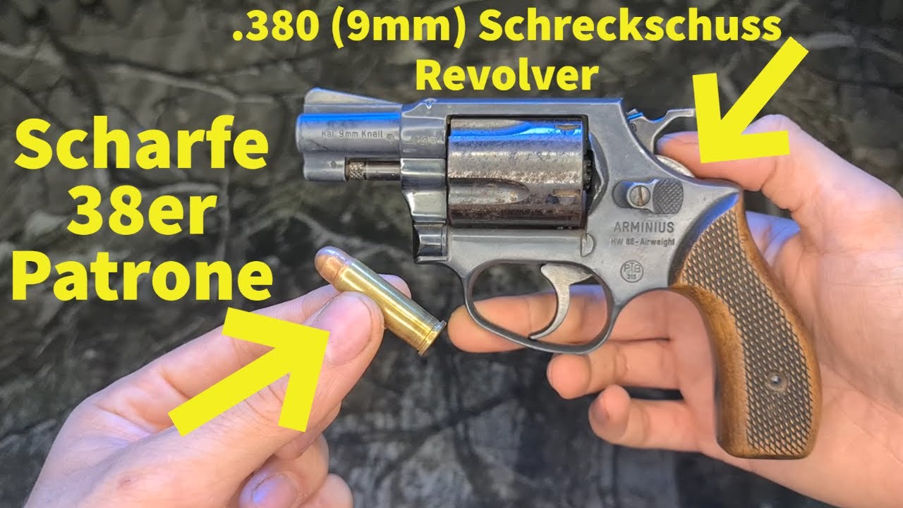 Scharfe .38er Spezial Patrone in 9mm Schreckschuss Revolver laden und schießen, ist das möglich?