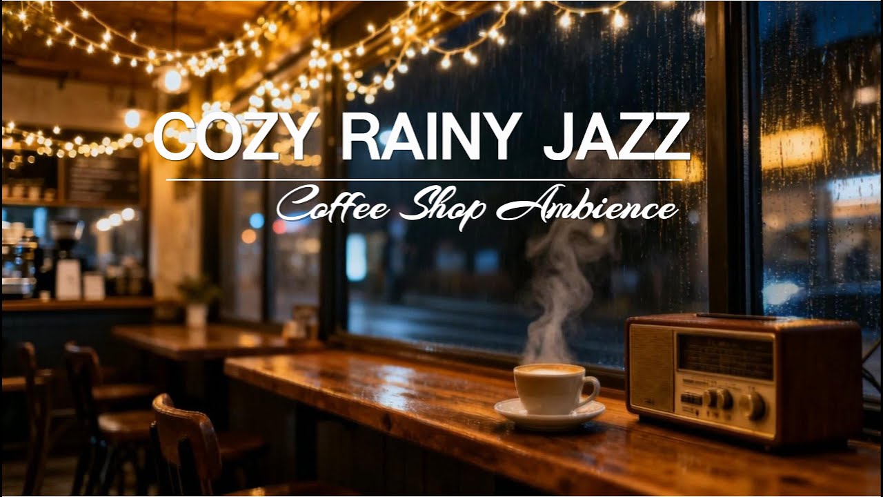 Cozy Coffee Shop Ambience ☕ Smooth Jazz Music & Fairy Lights for Studying