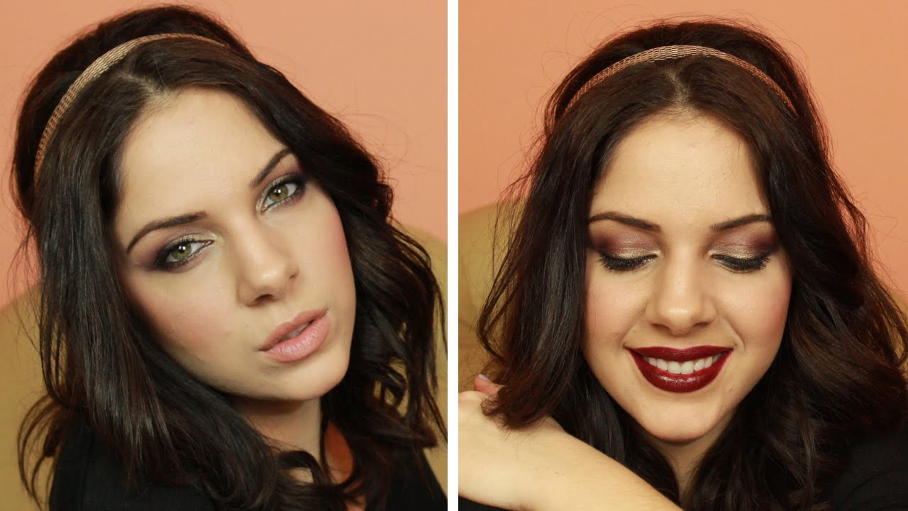 Gold and Burgundy Eyeshadow Tutorial ♡ Sleek Vintage Romance Palette
