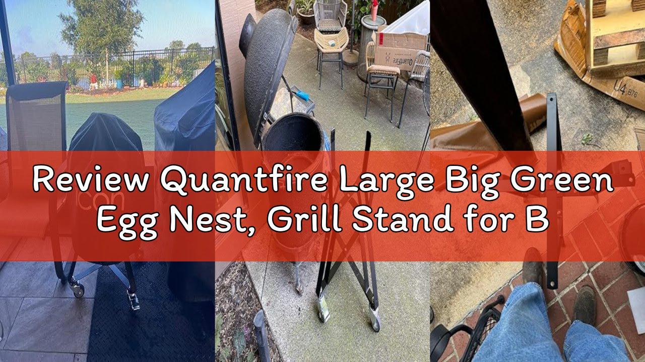 Review Quantfire Large Big Green Egg Nest, Grill Stand for Big Green Egg Accessories, Rolling Nest w