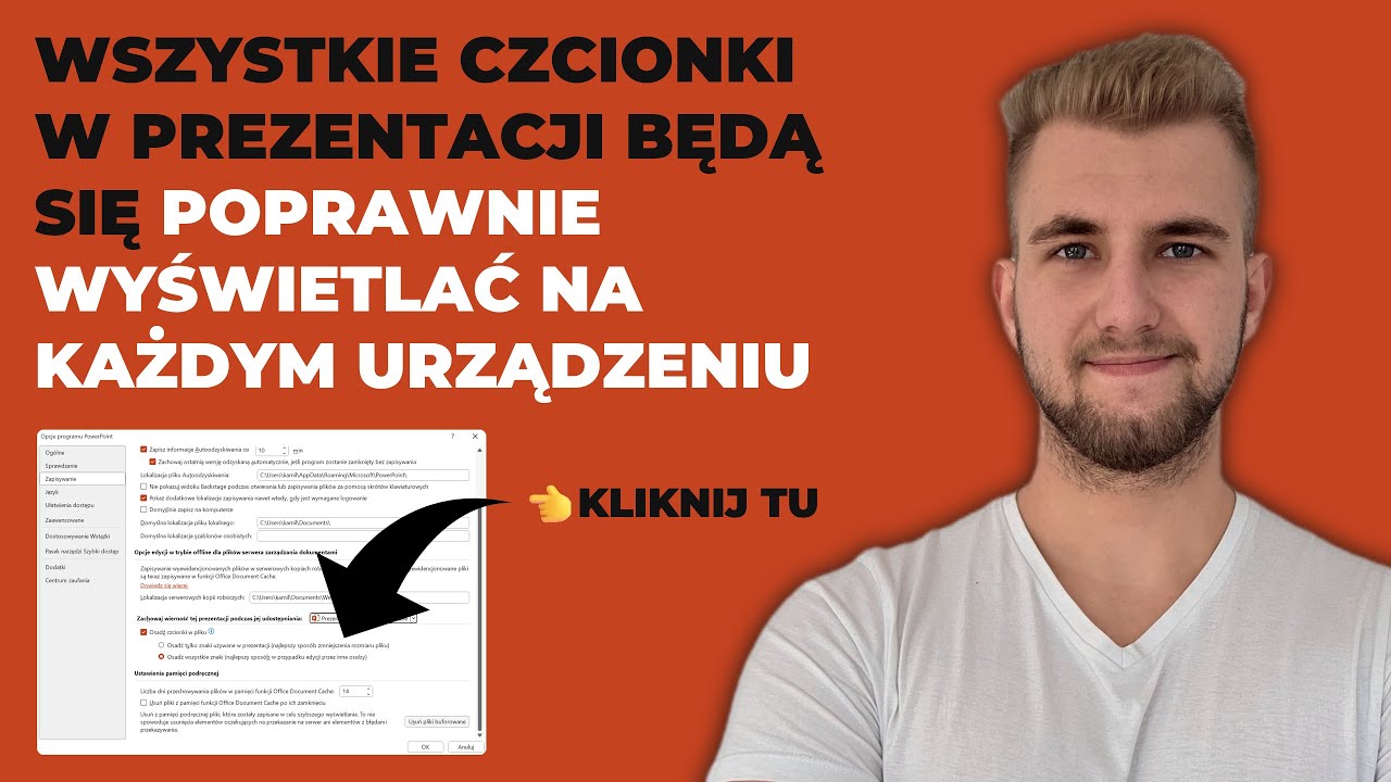 Jak zapisać (osadzić) czcionki w prezentacji PowerPoint żeby ją komuś wysłać