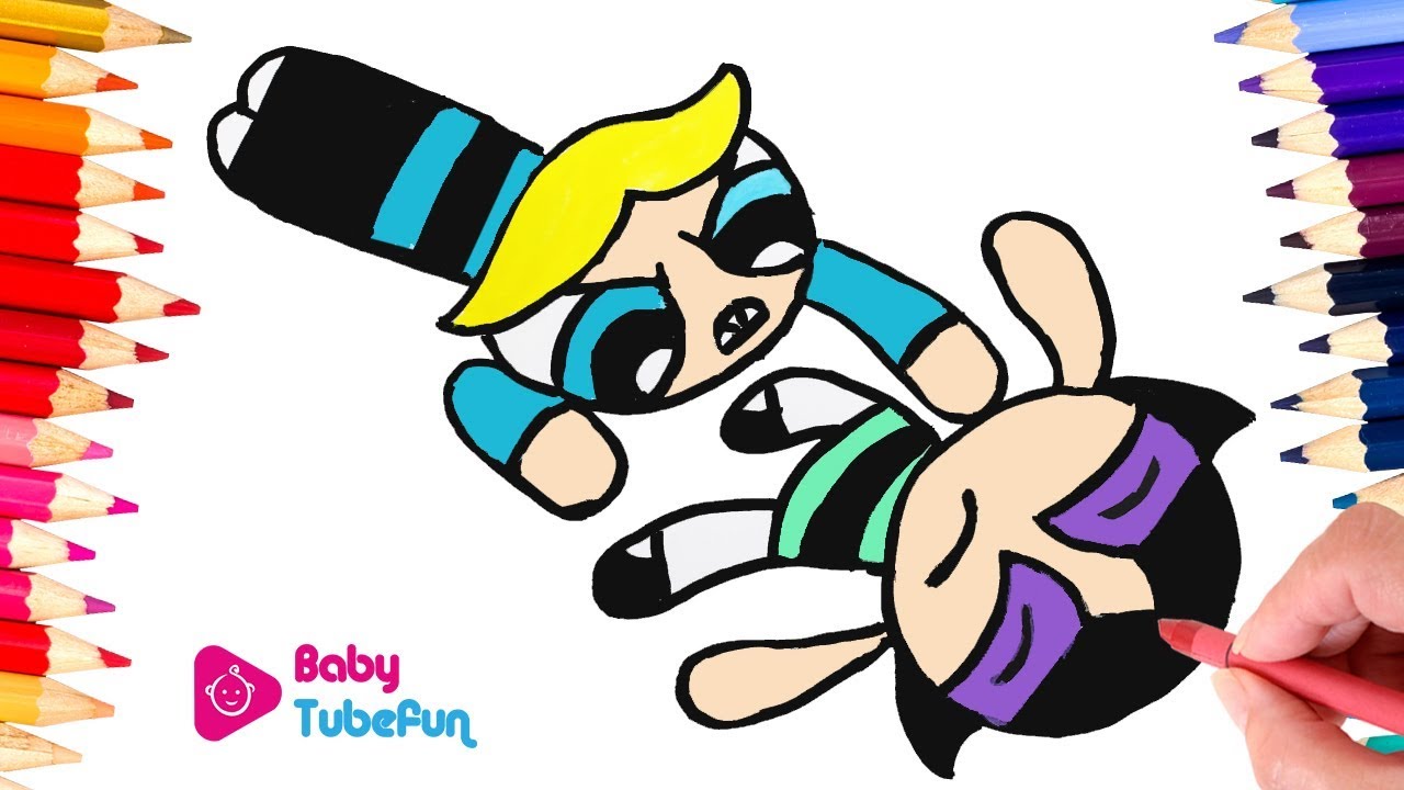 Powerpuff Girls Coloring Book Pages Rowdyruff Boys Brick Boomer Butch Blossom Bubbles surprise eggs