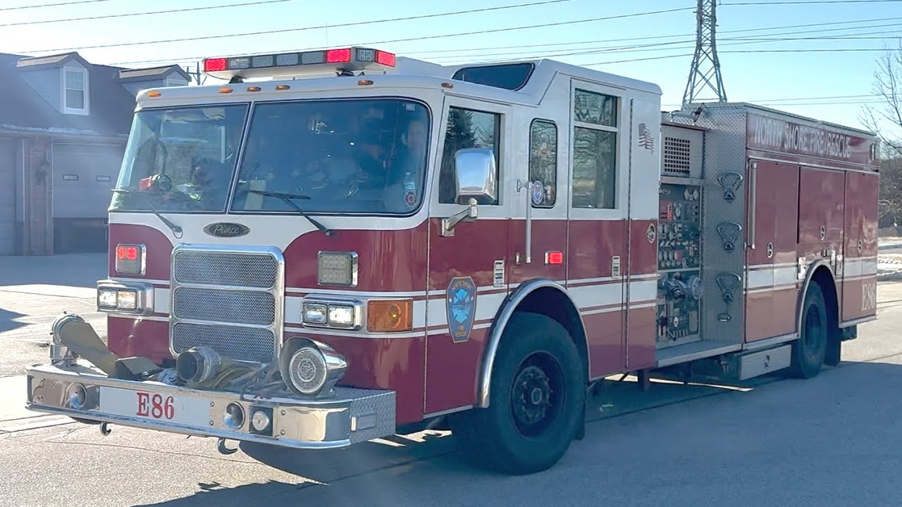 North Shore Fire Department Med 81 and Engine 81 (Using Spare Engine 86) Responding 12-22-25