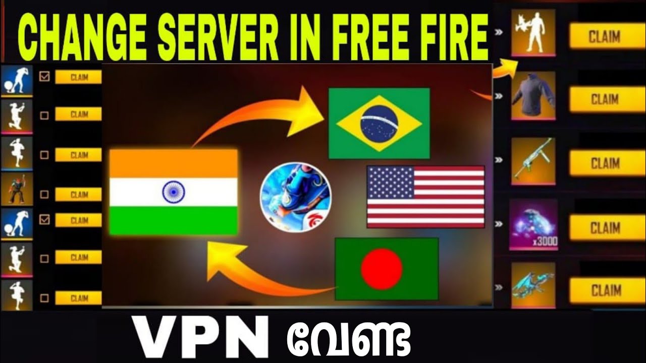 HOW TO CHANGE SERVER IN FREE FIRE 😍 free fire malayalam| free fire new event malayalam| ff malayalam