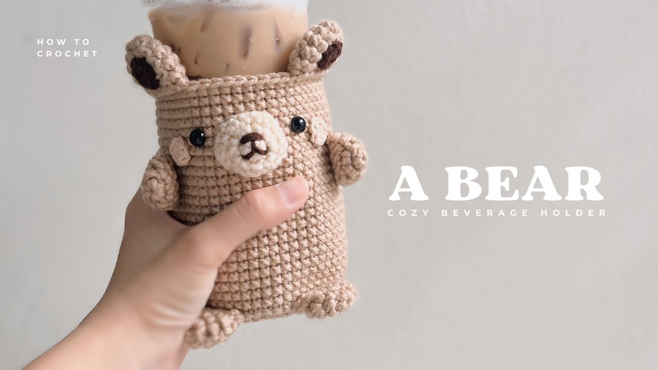 Crochet Bear Coffee Cozy Tutorial For Beginners (step-by-step)