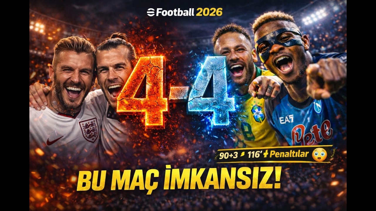 90.DAKİKADA HER ŞEY BİTTİ SANDIM 116’DA TARİH YAZDIM! 😱 Penaltılara Giden ÇILGIN Maç |eFootball 2026