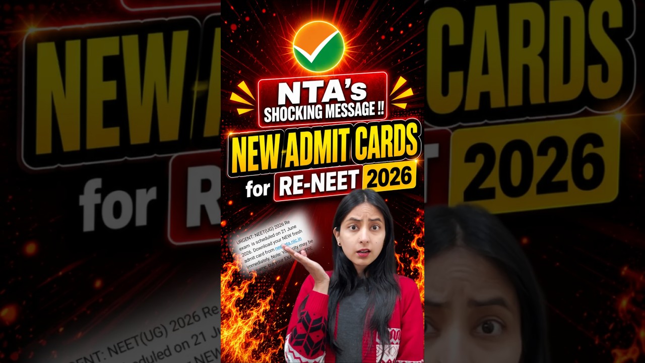 🚨NTA's Latest Message to RE-NEET 2026 Aspirants🔥 #neet #neet2026 #yt