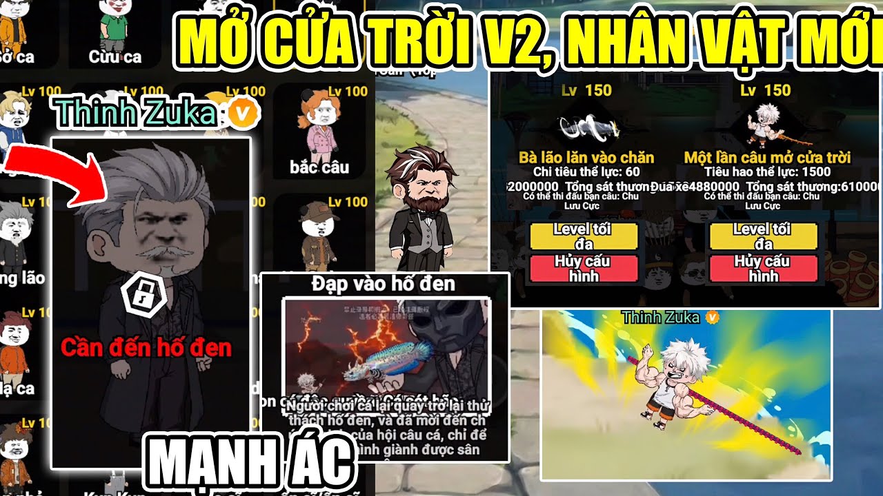 PHÁT HIỆN NÂNG CẤP CHIÊU MỞ CỬA TRỜI V2, MỞ KHOÁ NHÂN VẬT MỚI MAP MỚI SIÊU MẠNH CÂU CÁ VẠN CÂN