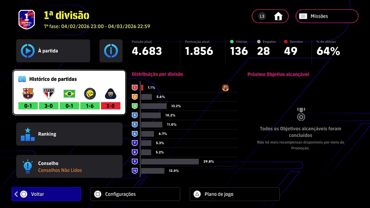 Efootball Online 26 ⚽🎮 1 Divisao ☠️